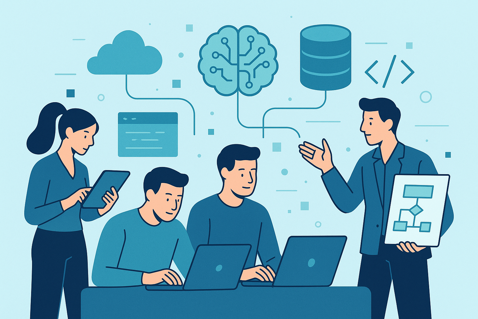 Team collaboration on digital transformation project